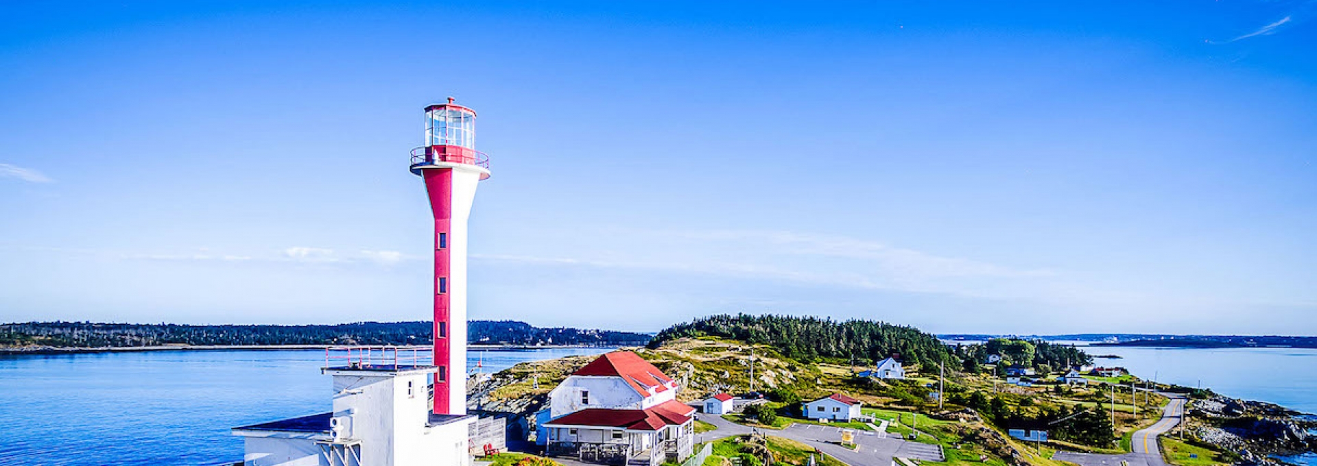 Coastal view with lighthouse