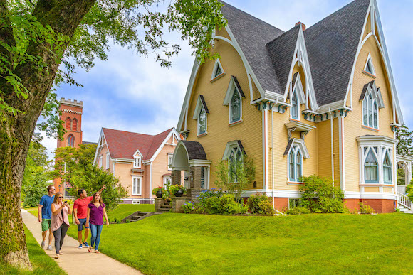 Old yellow Victorian home