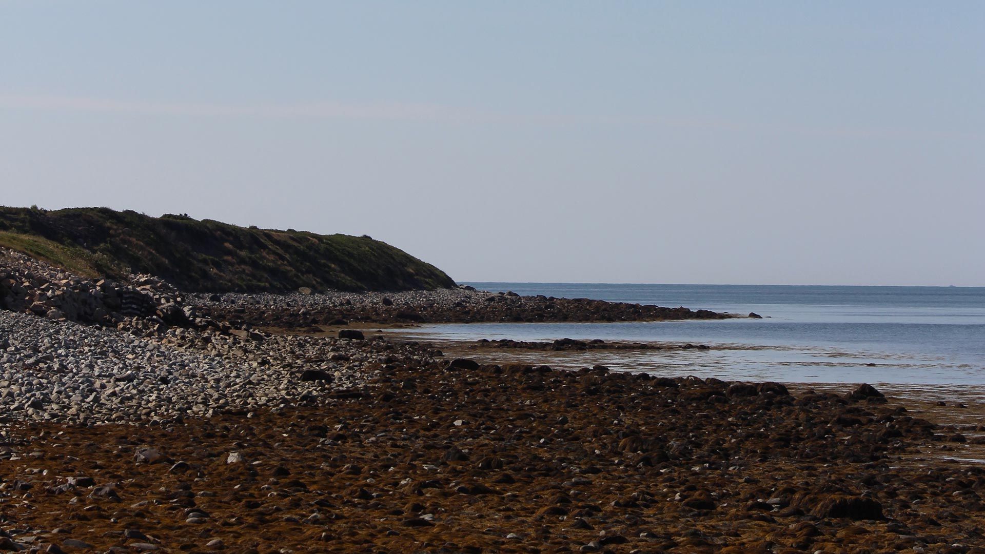 The rocky shore of Pinkney's Point Beach, Nova Scotia